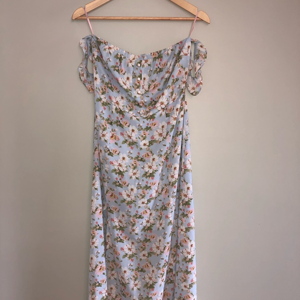 Light Blue Floral Maxi Dress from FOREVER21